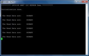 output from i2c in lpc2148 program