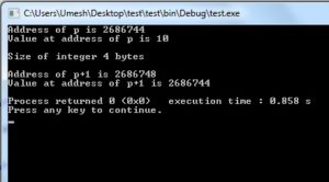 Output of Pointer Arithmetic