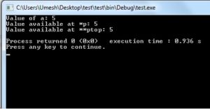 Output of Pointer to Pointer