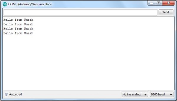 Serial Communication in Arduino Uno