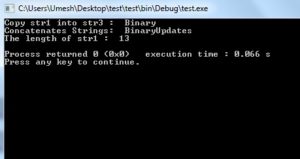 String Standard Functions in C