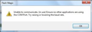 Unable to Communicate Flash Magic