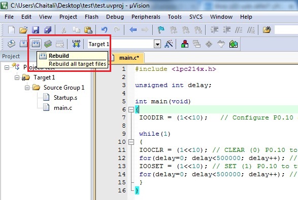 Use Keil uVision5 for LPC2148 ARM7 Microcontroller